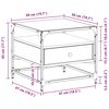 vidaXL Couchtisch mit Glasplatte Sonoma-Eiche 50x50x45 cm Stahl