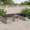 vidaXL Garten-Sofa-Set mit Kissen mit Speicher 11 pcs Hellgrau