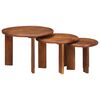 vidaXL Nesting-Couchtische 3 Stk. Honigbraun &Oslash; 54 x 40 cm
