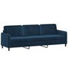 vidaXL 3-Sitzer-Sofa mit Hocker Blau 210 cm Samt