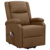 vidaXL Massagesessel mit Aufstehhilfe Braun Stoff