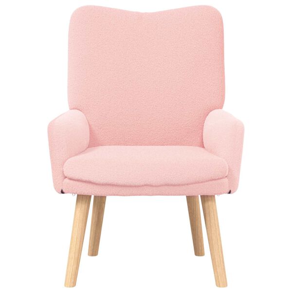 vidaXL Sessel Rosa 63 x 67 x 94 cm Schafstoff und Sperrholz