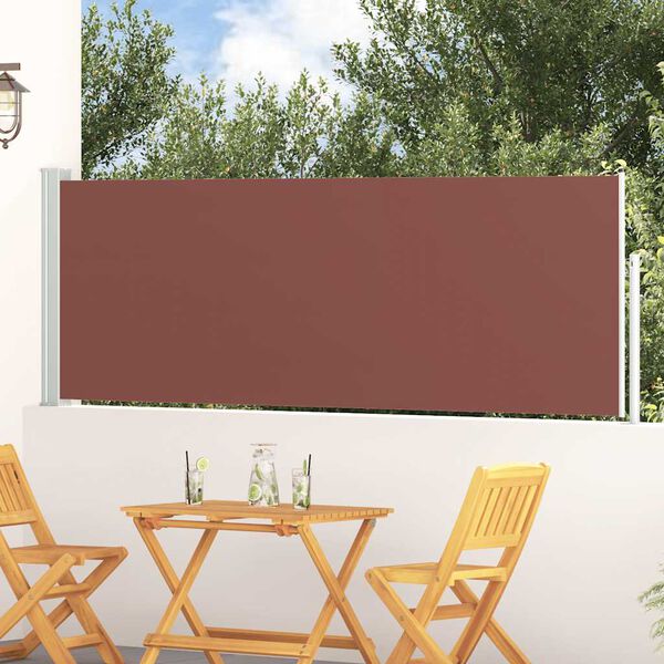 vidaXL Ausziehbare Seitenmarkise 100x300 cm Braun
