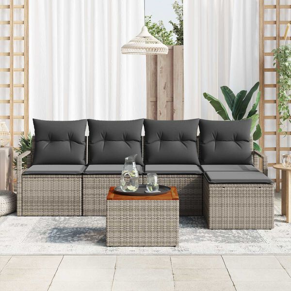 vidaXL Garten-Sofa-Set 6 pcs Grau