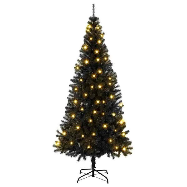 vidaXL Weihnachtsbaum mit 300 LEDs mit St&auml;nder Schwarz 180 cm PVC