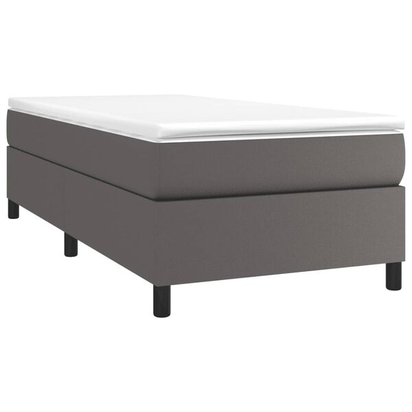 vidaXL Boxspringbettgestell Grau 80x200 cm Kunstleder