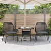vidaXL Gartenst&uuml;hle 2 Stk. mit Kissen Schwarz Poly Rattan