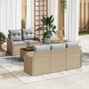 vidaXL Gartensofa-set mit Kissen 6 pcs Beige Poly-Rattan