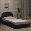 vidaXL Bettgestell "Viana" mit LED ohne Matratze Schwarz 100x203 cm