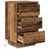 vidaXL Nachttisch mit LED-Leuchten Altholz-Optik 38x34x65 cm