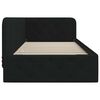 vidaXL Eckbettgestell mit Kopfteil Schwarz 90 x 190 cm Stoff