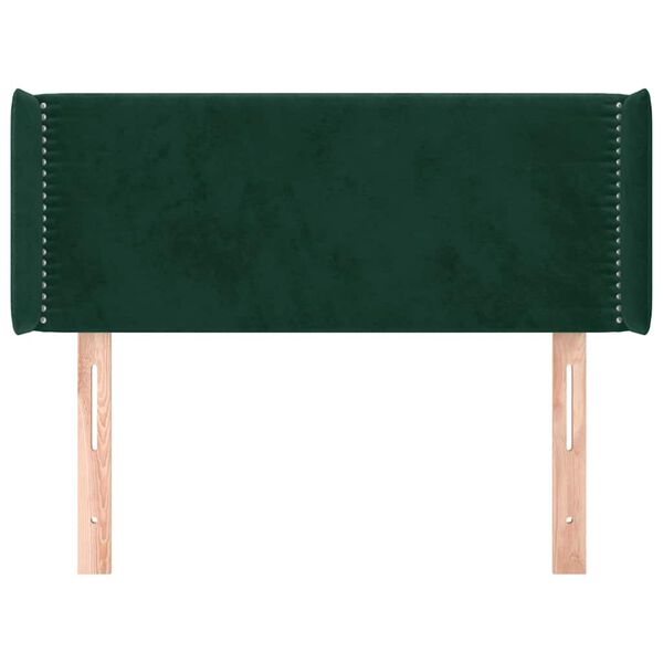 vidaXL Kopfteil mit Ohren Dunkelgr&uuml;n 93x16x78/88 cm Samt