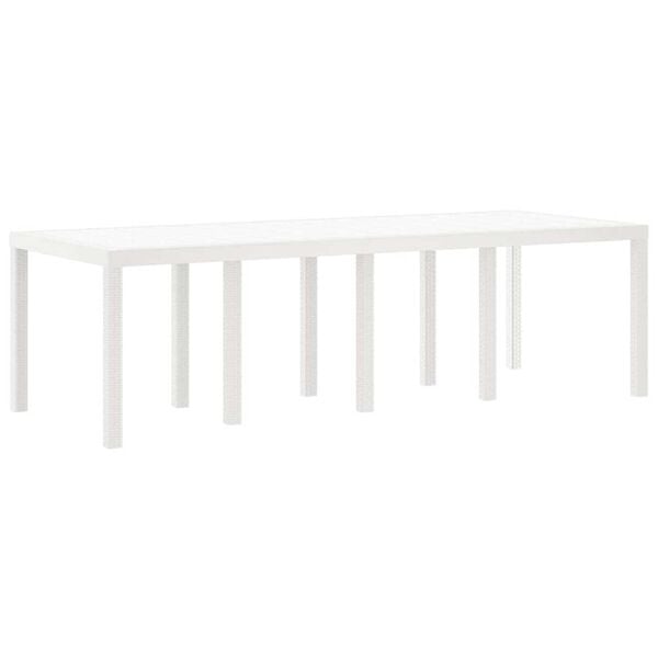 vidaXL Garten Essgruppe 11 pcs Wei&szlig; Polt Rattan