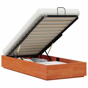 vidaXL Ottoman-Bettgestell mit Stauraum Wachsbraun 75 x 190 cm
