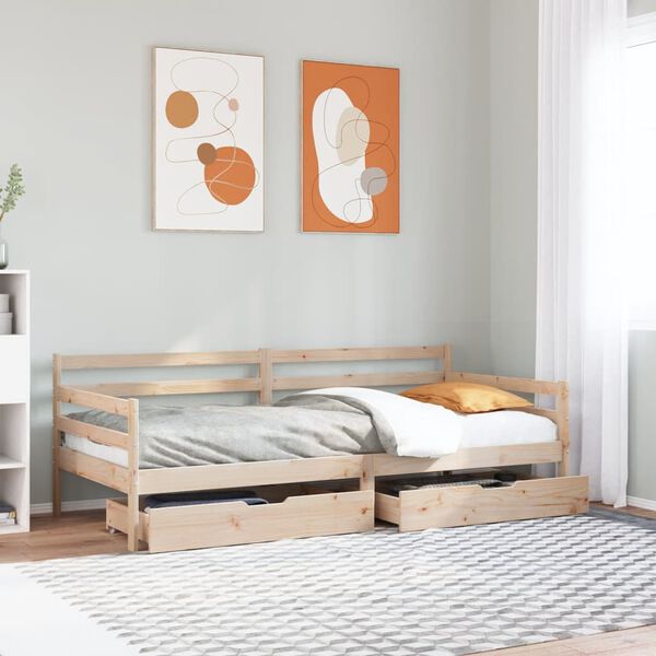 vidaXL Tagesbett mit Schubladen 90x190 cm Massivholz Kiefer