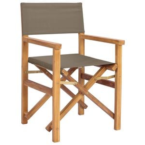 vidaXL Regiestuhl Braun und Taupe Massives Teakholz