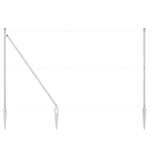 vidaXL Zaunpfosten Sonstiges 26 pcs Grau 3,2 x 3,2 x 170 cm Stahl