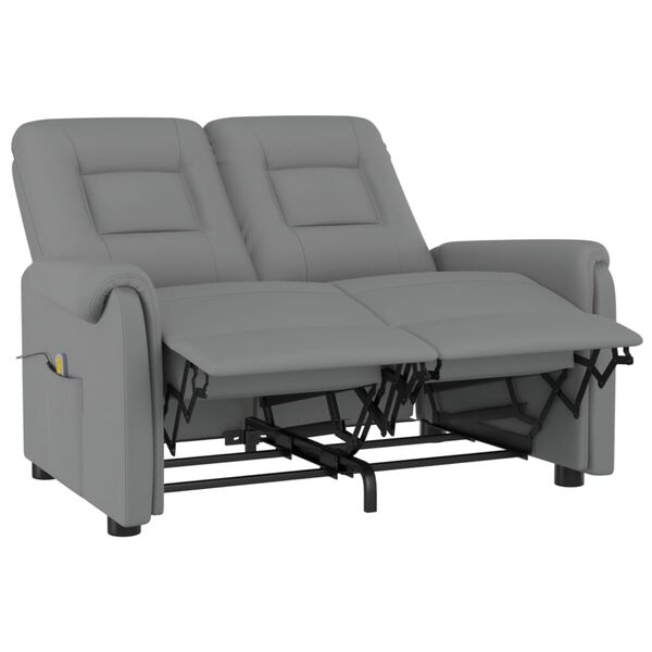 vidaXL 2-Sitzer Massagesessel Grau Kunstleder