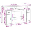 vidaXL LED-Schreibtisch Sonoma-Eiche 160x55x91 cm Holzwerkstoff