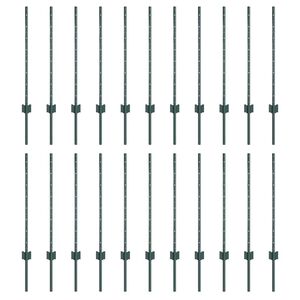vidaXL Eingebetteter Zaunpfosten 22 Stk. Gr&uuml;n 120 cm