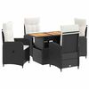 vidaXL Outdoortisch-Set mit Kissen 5 pcs Schwarz und Cremewei&szlig;
