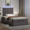 vidaXL Ottoman-Bett mit Matratze & LEDs Grau 120x200 cm Kunstleder