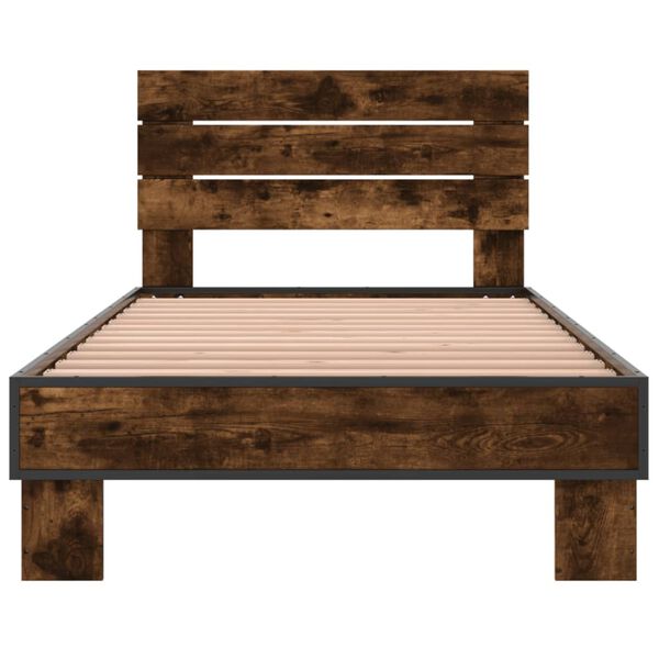vidaXL Bettgestell R&auml;uchereiche 100x200 cm Holzwerkstoff und Metall