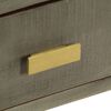 vidaXL Couchtisch Massivholz Mango Grau mit Messing 110x60x35 cm
