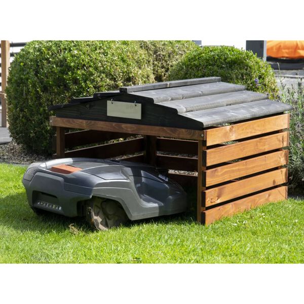 dobar Garage f&uuml;r M&auml;hroboter Schwarz und Braun