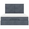 vidaXL Ottoman-Bett mit Matratzen & LEDs Dunkelgrau 140x200 cm Samt