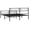 vidaXL Bettgestell mit Kopf- und Fu&szlig;teil Metall Schwarz 140x190 cm