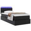 vidaXL Bett mit Stauraum und LED Schwarz 90 x 190 cm Kunstleder