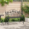 vidaXL Gartenbank Schwarz 104 x 52,5 x 89 cm Stahl