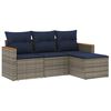 vidaXL 4-teiliges Gartensofa-Set mit Kissen, grau, Polyrattan