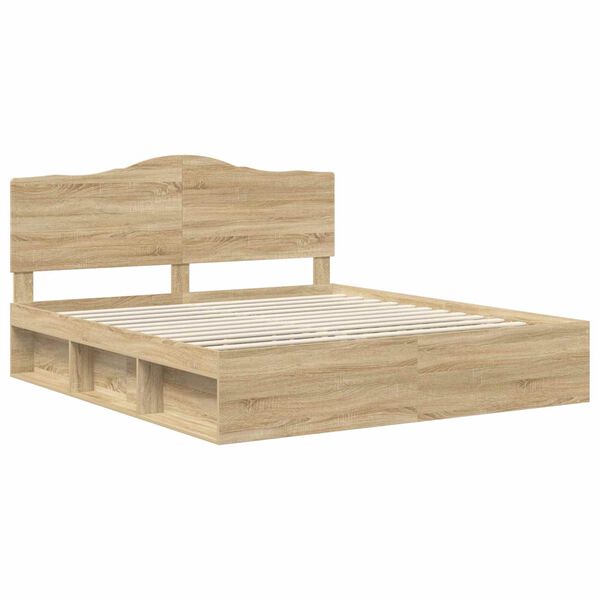 vidaXL Bettrahmen Sonoma 200 x 200 cm Massives Kiefernholz