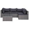 vidaXL 8-tlg. Garten-Lounge-Set mit Kissen Poly Rattan Grau