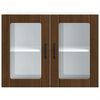 vidaXL K&uuml;chen-H&auml;ngeschrank mit Glast&uuml;r Lucca Braun Eichen-Optik