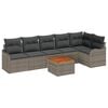 vidaXL Garten-Sofa-Set 7 pcs Grau Poly Rattan