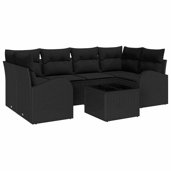 vidaXL Gartensofa-set Schwarz 55 x 55 x 37 cm Poly-Rattan