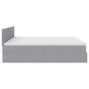 vidaXL Ottoman-Bett mit Matratze Hellgrau 180x200 cm Stoff