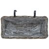 vidaXL H&auml;ngender Blumentopf Korb 2 pcs Grau 48 x 22 x 15 cm