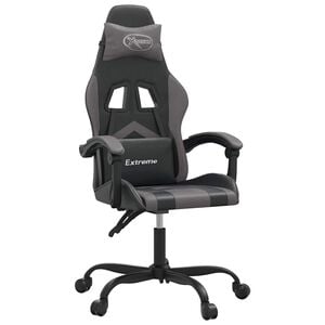 vidaXL Gaming-Stuhl Schwarz und Grau Kunstleder