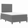 vidaXL LED Boxspringbett Hellgrau und Wei&szlig; 120 x 200 cm Cordstoff