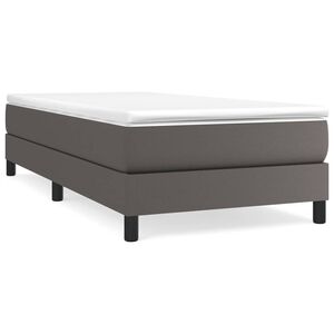 vidaXL Boxspringbettgestell Grau 90x200 cm Kunstleder