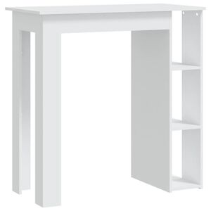 vidaXL Bartisch mit Regal Wei&szlig; 102x50x103,5 cm Holzwerkstoff