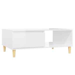 vidaXL Couchtisch Hochglanz-Wei&szlig; 90x60x35 cm Holzwerkstoff
