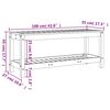 vidaXL Gartenbank Wei&szlig; 108x35x45 cm Massivholz Kiefer