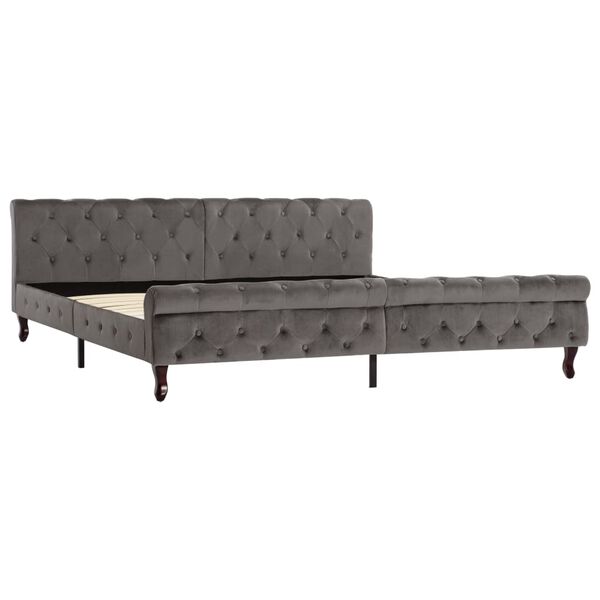 vidaXL Bettgestell Grau Samt 200x200 cm