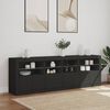 vidaXL Sideboard mit LED-Leuchten Schwarz 202x37x67 cm