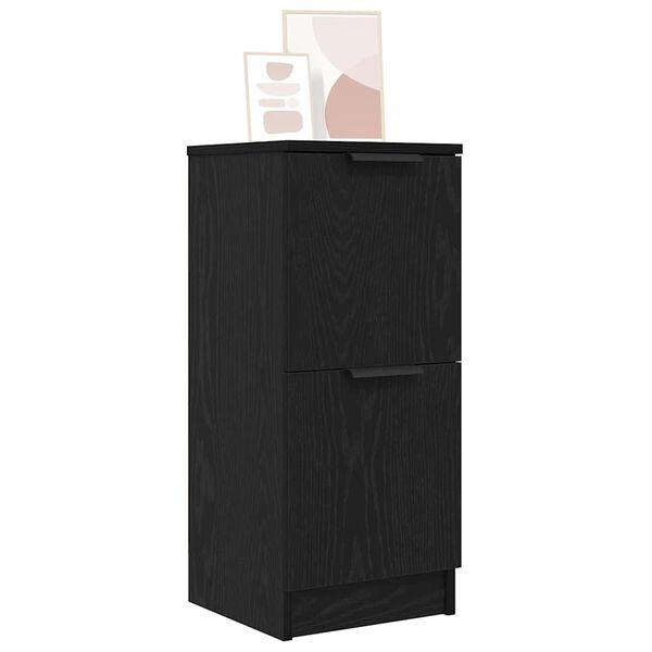 vidaXL Sideboard 2 pcs Schwarz Eichen-Optik 30 x 30 x 70 cm